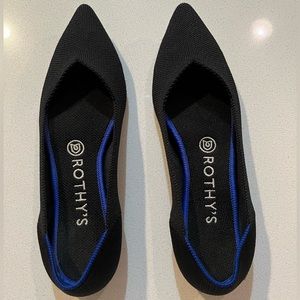 Rothy’s -“The Point” Black flats. Size 8.
